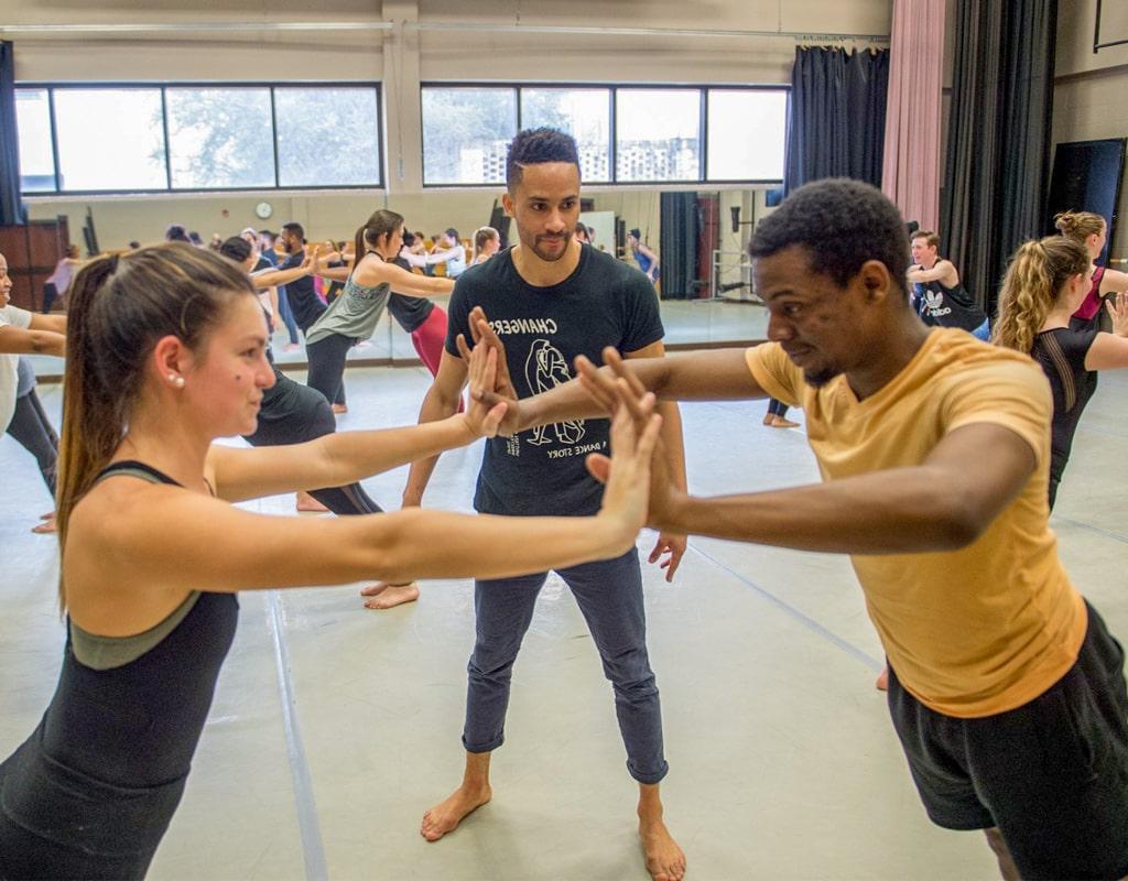 students in a dance class